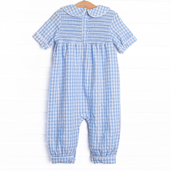 Going Gingham Romper, Blue