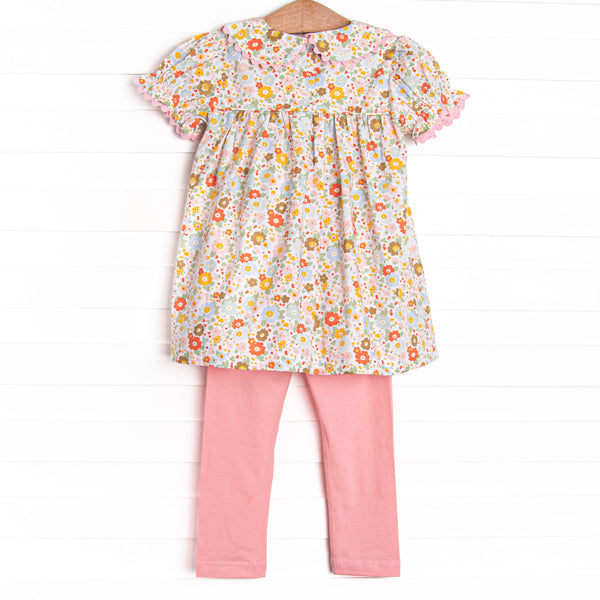 Buttercup Bows Smocked Legging Set, Pink