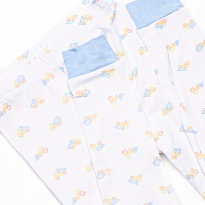 Construction Crew Bamboo Pajama Set, Blue