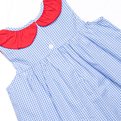 Saved by the Bell Applique Ruffle Dress, Blue
