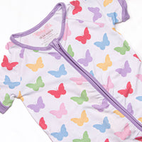 You Give Me Butterflies Bamboo Short Zippy Pajama, Purple