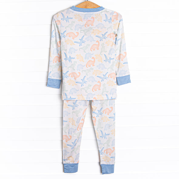 Fossil Friends Bamboo Pajama Set, Blue