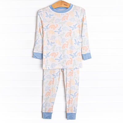 Fossil Friends Bamboo Pajama Set, Blue