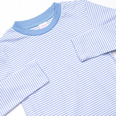 Blakely Pima Long Sleeve Short Set, Blue