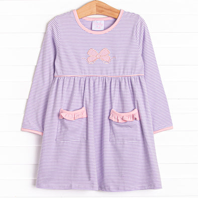 Girl's Ribbons and Bows Applique Dress in Purple size 18M Girl's Ribbons and Bows Applique Dress in Purple size 18M