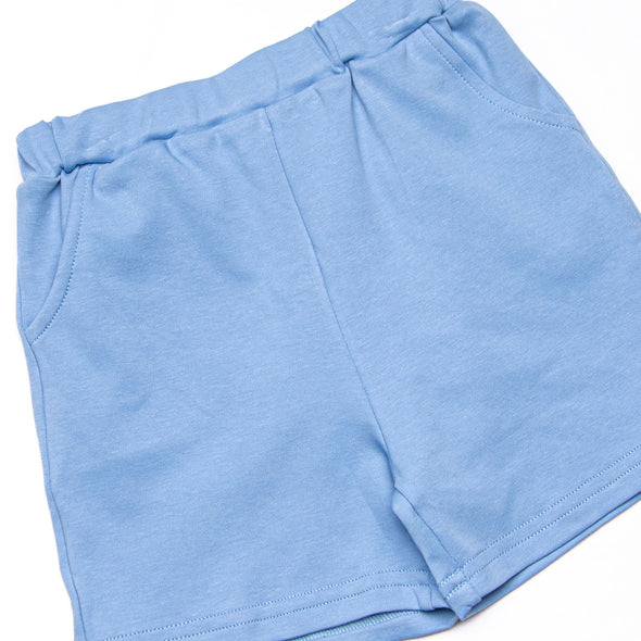 Blakely Pima Long Sleeve Short Set, Blue