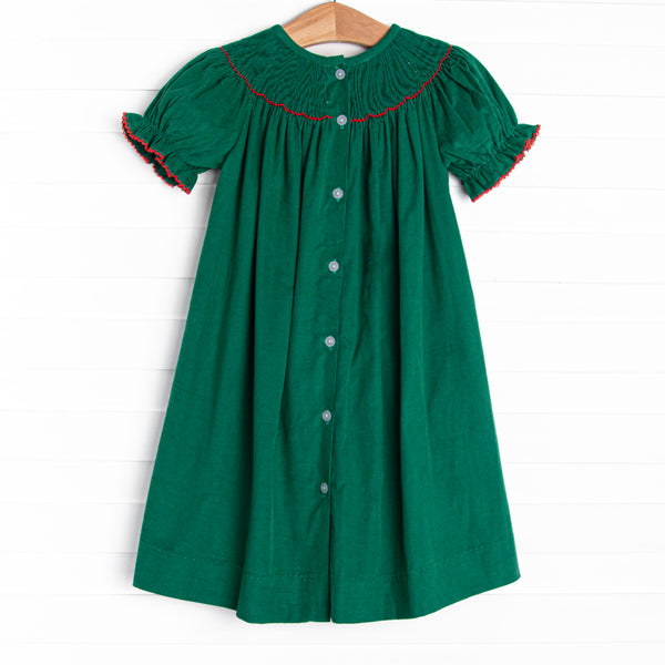 St. Nicholas Smocked Bishop Dress, Green