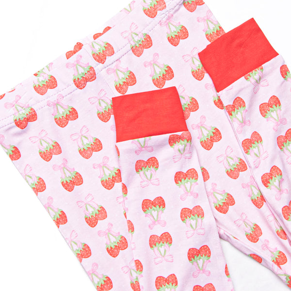 Strawberry Bundles Bamboo Pajama Set, Pink