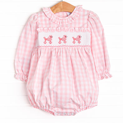 Toodles, Poodles Smocked Bubble, Pink
