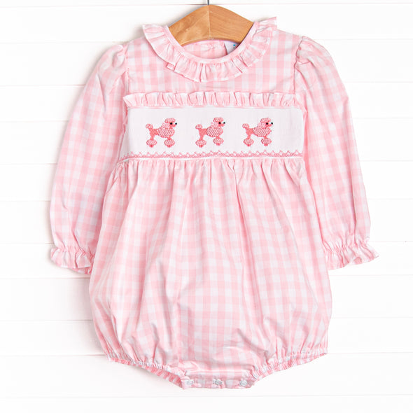 Toodles, Poodles Smocked Bubble, Pink