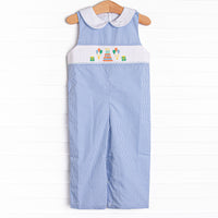 Let's Celebrate Smocked Jon Jon, Blue Gingham