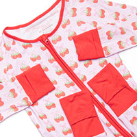 Strawberry Bundles Bamboo Zippy Pajama, Pink