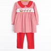 Sleigh Ride Smocked Legging Set, Red