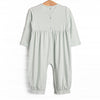 Blue Bronco Smocked Romper, Green