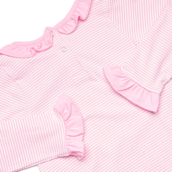 Corner Kick Cutie Applique Bubble, Pink Stripe