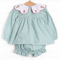 Sweet Sentiments Embroidered Diaper Set, Green