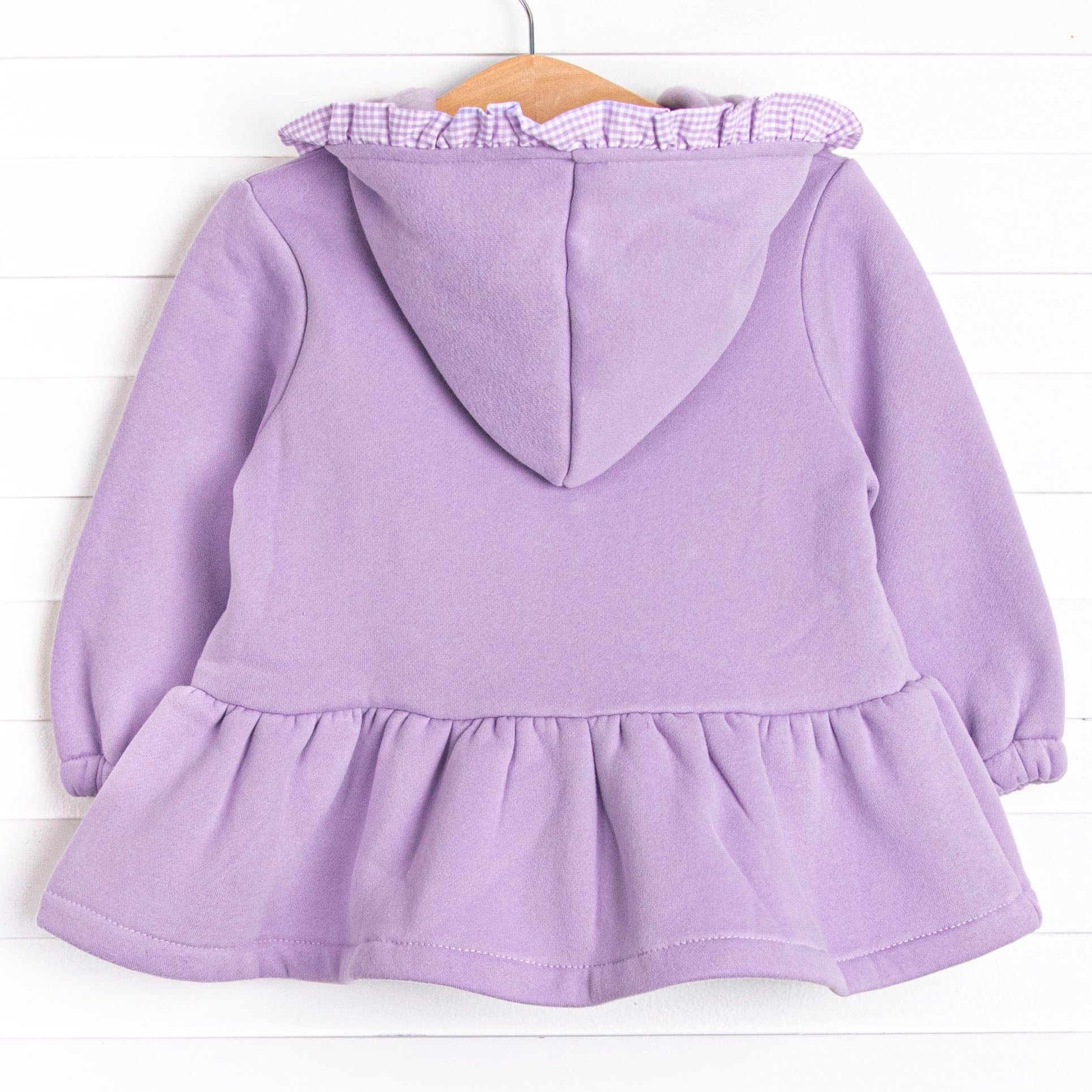 Gingham Gal Zip-Up Ruffle Jacket, Purple – Stitchy Fish