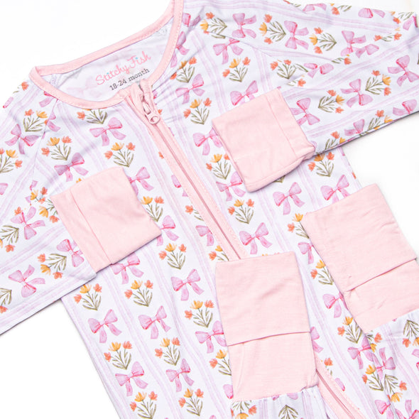 Bedtime Bouquets Bamboo Zippy Pajama, Pink