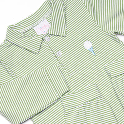 Tee'd Up Embroidered Romper, Green