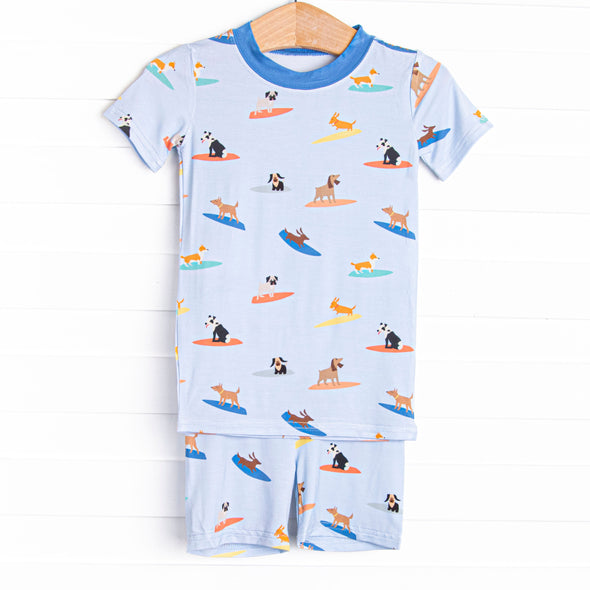 Ruff Tide Rider Boy Bamboo Pajama Short Set, Blue