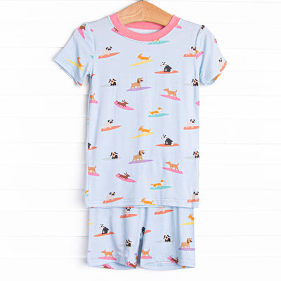 Ruff Tide Rider Girl Bamboo Pajama Short Set, Blue