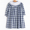 Waddles and Wags Smocked Bishop Dress, Blue