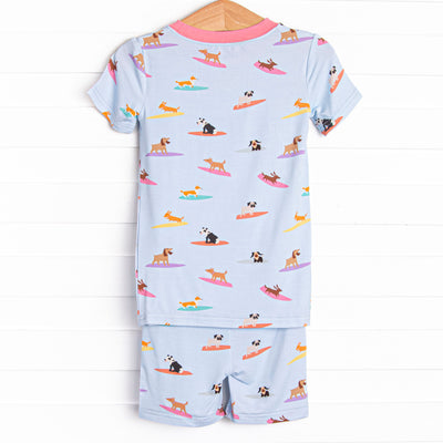 Ruff Tide Rider Girl Bamboo Pajama Short Set, Blue