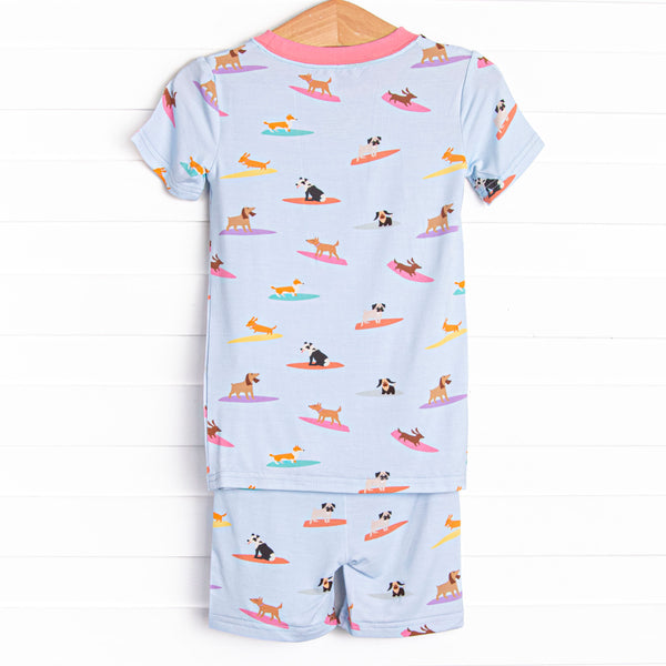 Ruff Tide Rider Girl Bamboo Pajama Short Set, Blue