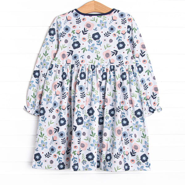 Dare To Blossom Pocket Dress, Blue