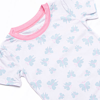 Beautiful Butterflies Bamboo Pajama Short Set, Green
