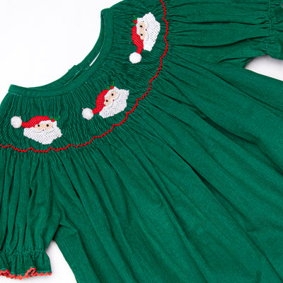 St. Nicholas Smocked Bishop Dress, Green
