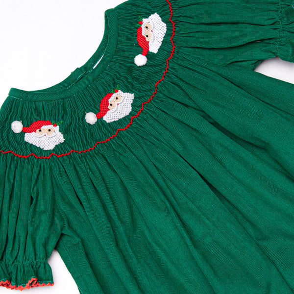 St. Nicholas Smocked Bishop Dress, Green
