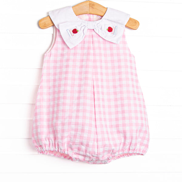 School Scholar Embroidered Bubble, Pink