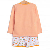 Down, Set, Hike Long Sleeve Short Set, Orange