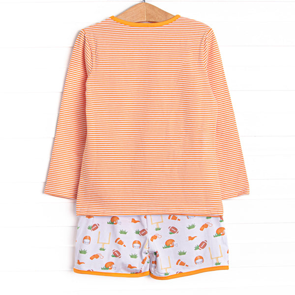 Down, Set, Hike Long Sleeve Short Set, Orange