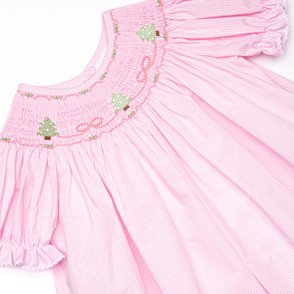 Spruced Up Scallops Smocked Romper, Pink