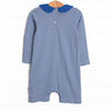 Welcome to the Big League Pima Embroidered Short Romper, Navy
