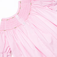 Spruced Up Scallops Smocked Romper, Pink