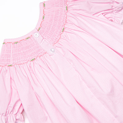 Spruced Up Scallops Smocked Romper, Pink
