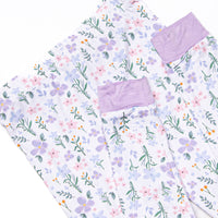 Picking Wildflowers Bamboo Pajama Set, Purple
