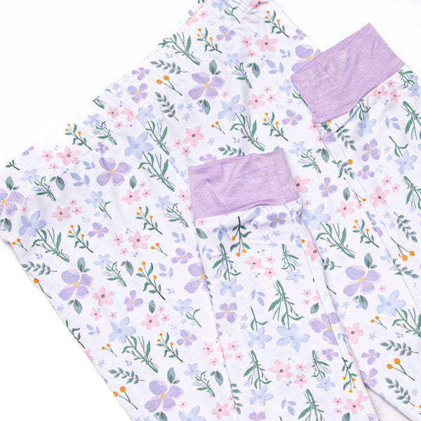 Picking Wildflowers Bamboo Pajama Set, Purple