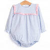 Bonnie Long Sleeve Bubble, Pink and Light Blue Stripe