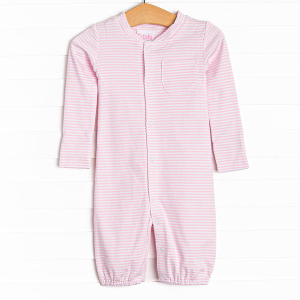 Striped Converter Gown, Pink
