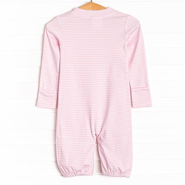 Striped Converter Gown, Pink