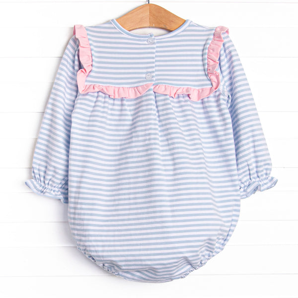 Bonnie Long Sleeve Bubble, Pink and Light Blue Stripe