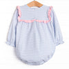 Bonnie Long Sleeve Bubble, Pink and Light Blue Stripe