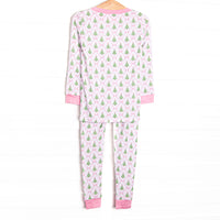 Forest of Firs Bamboo Pajama Set, Pink