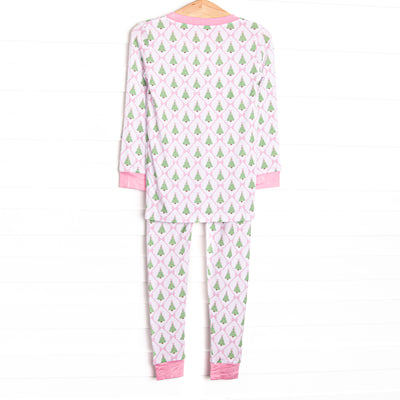 Forest of Firs Bamboo Pajama Set, Pink
