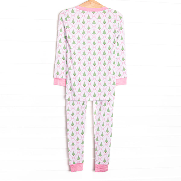 Forest of Firs Bamboo Pajama Set, Pink