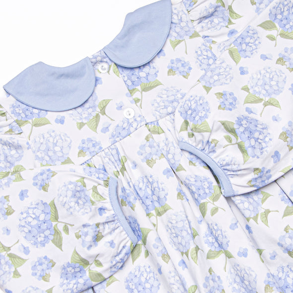 Hydrangea Blooms Collared Bubble, Blue